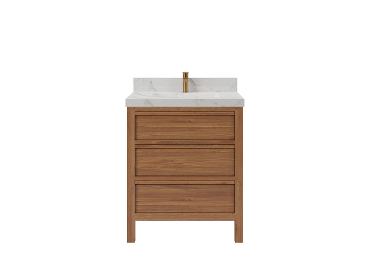 Elizabeth Teak Wood 30 in. W x 22 in. D Single Sink Bathroom Vanity - photo 1