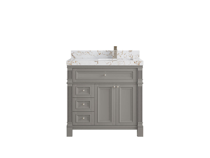Paris 36 in. W x 22 in. D Right Offset Sink Bathroom Vanity - photo 1