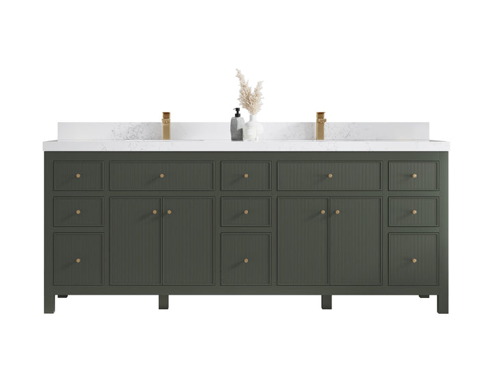 Sonoma 84 in W x 22 in D Free Standing Reeded Double Sink Bathroom Vanity - photo 1