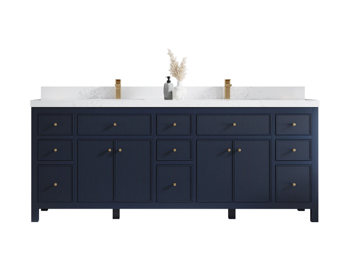 Sonoma 84 in W x 22 in D Free Standing Reeded Double Sink Bathroom Vanity - photo 1