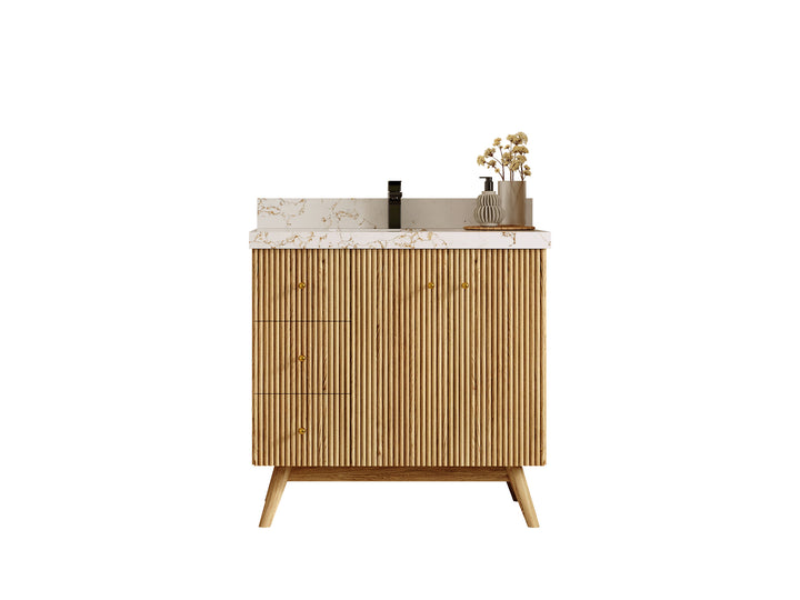 Pasadena White Oak 36 in. W x 22 in. D Center Sink Bathroom Vanity - photo 1
