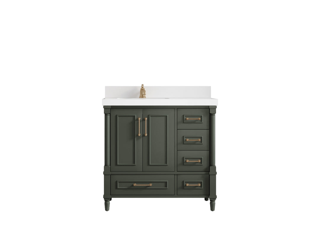 Aberdeen 36 in. W x 22 in. D Left Offset Sink Bathroom Vanity