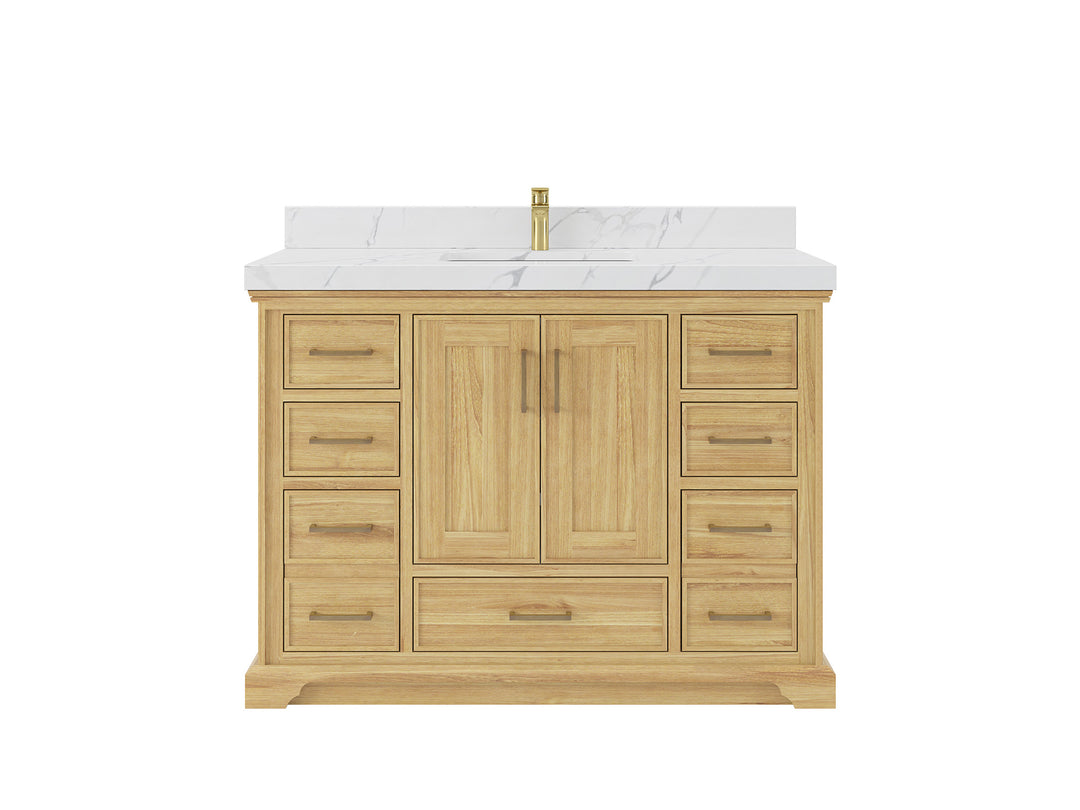 Charlotte 48 in. W x 22 in. D Single Sink Bathroom Teak Wood Vanity