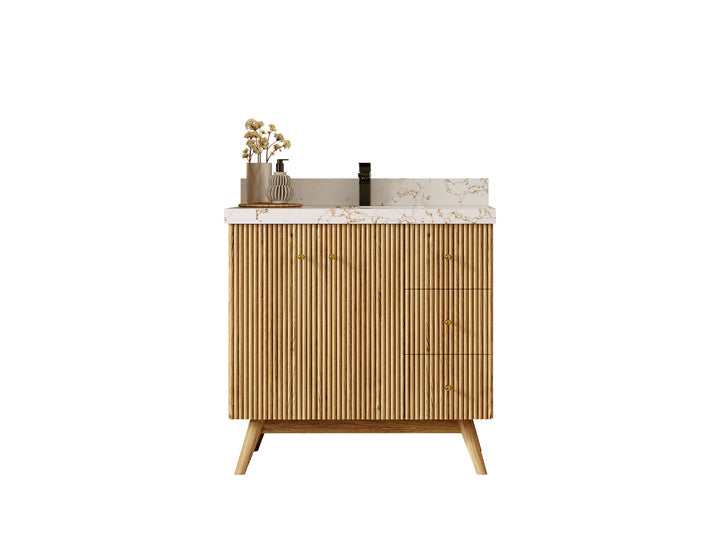 Pasadena White Oak 36 in. W x 22 in. D Center Sink Bathroom Vanity - photo 1