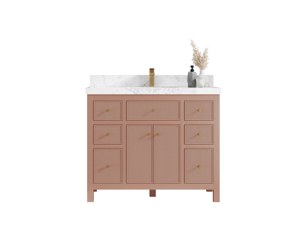 Sonoma 42 in. W x 22 in. D Single Sink Bathroom Vanity in Warm Terracotta with countertop