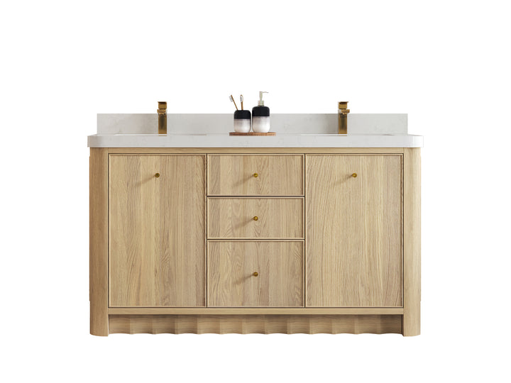 Orlando Oak 60 in. W x 22 in. D Double Sink Bathroom Vanity - photo 1