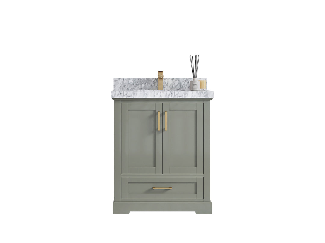 Boston 30 in. W x 22 in. D Single Sink Bathroom Vanity in Evergreen with Countertop - Clear View