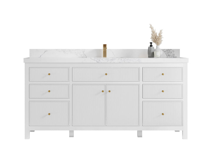 Sonoma 72 in W x 22 in D Free Standing Reeded Single Sink Bathroom Vanity - photo 1