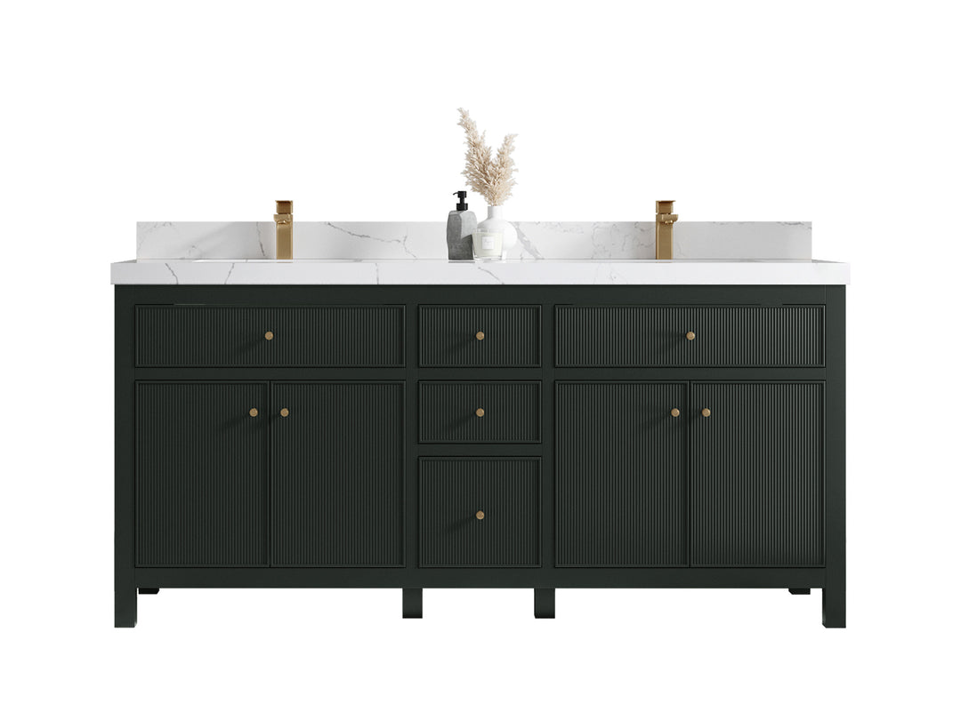 Sonoma 72 in W x 22 in D Free Standing Reeded Double Sink Bathroom Vanity