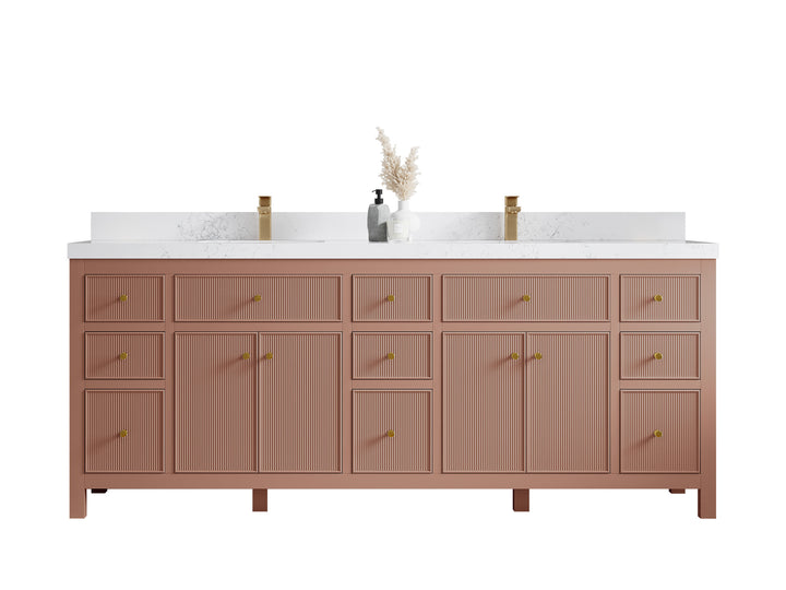 Sonoma 84 in W x 22 in D Free Standing Reeded Double Sink Bathroom Vanity - photo 1