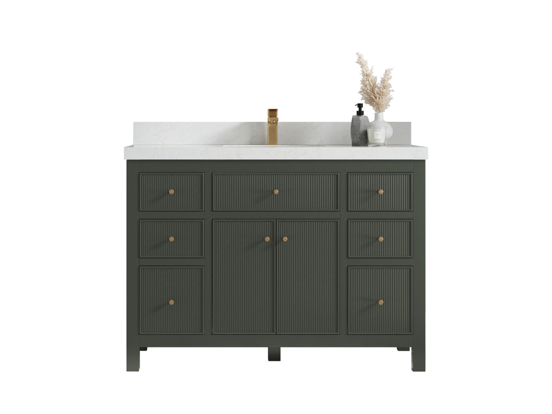 Sonoma 48 in. W x 22 in. D Single Sink Bathroom Vanity in Pewter Green with countertop