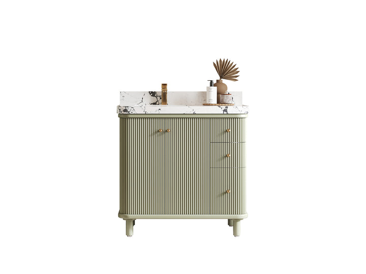 Miami 36 in. W x 22 in. D Left Offset Sink Bathroom Vanity - photo 1