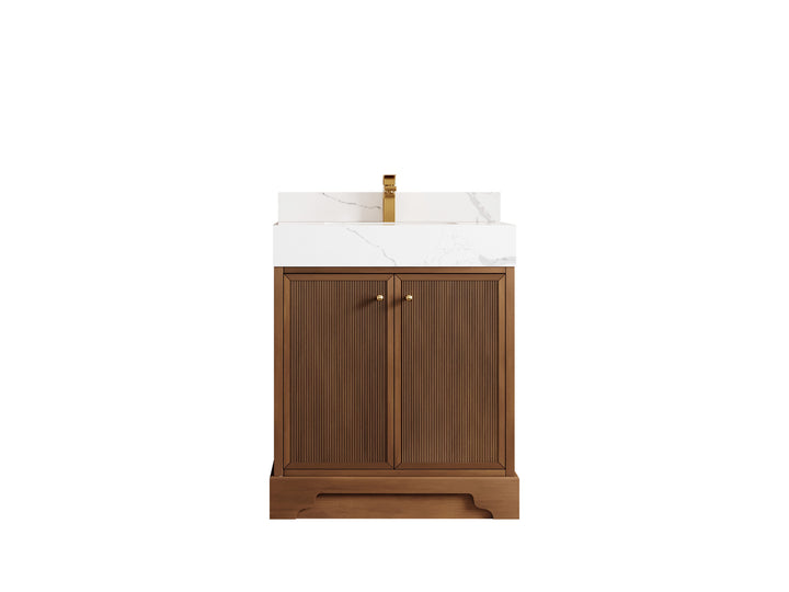 Manhattan Teak Wood 30 in. W x 22 in. D Single Sink Bathroom Vanity - photo 1
