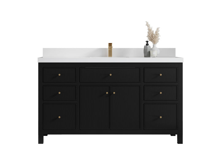 Sonoma 60 in W x 22 in D Free Standing Reeded Single Sink Bathroom Vanity - photo 1