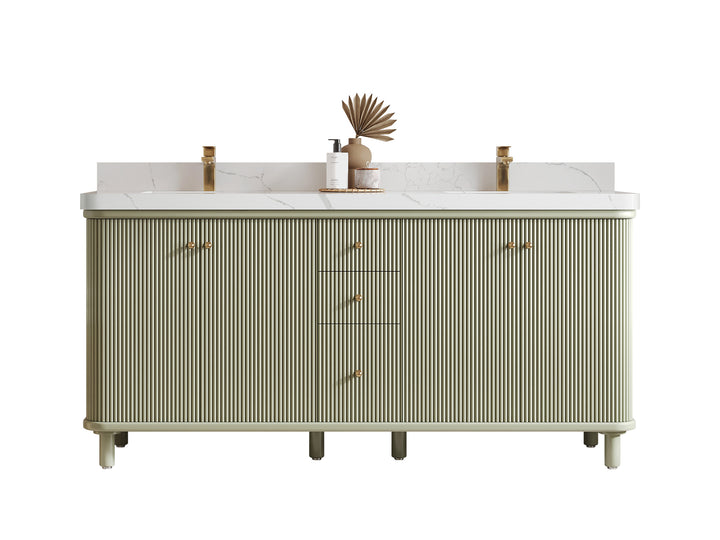 Miami 72 in. W x 22 in. D Double Sink Bathroom Vanity - photo 1