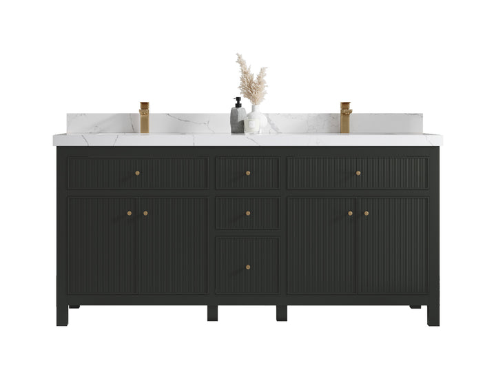 Sonoma 72 in W x 22 in D Free Standing Reeded Double Sink Bathroom Vanity - photo 1