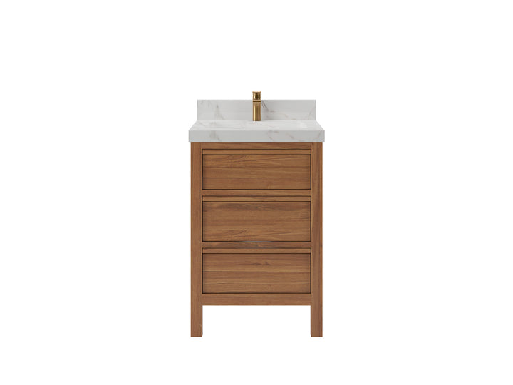 Elizabeth Teak Wood 24 in. W x 22 in. D Single Sink Bathroom Vanity - photo 1