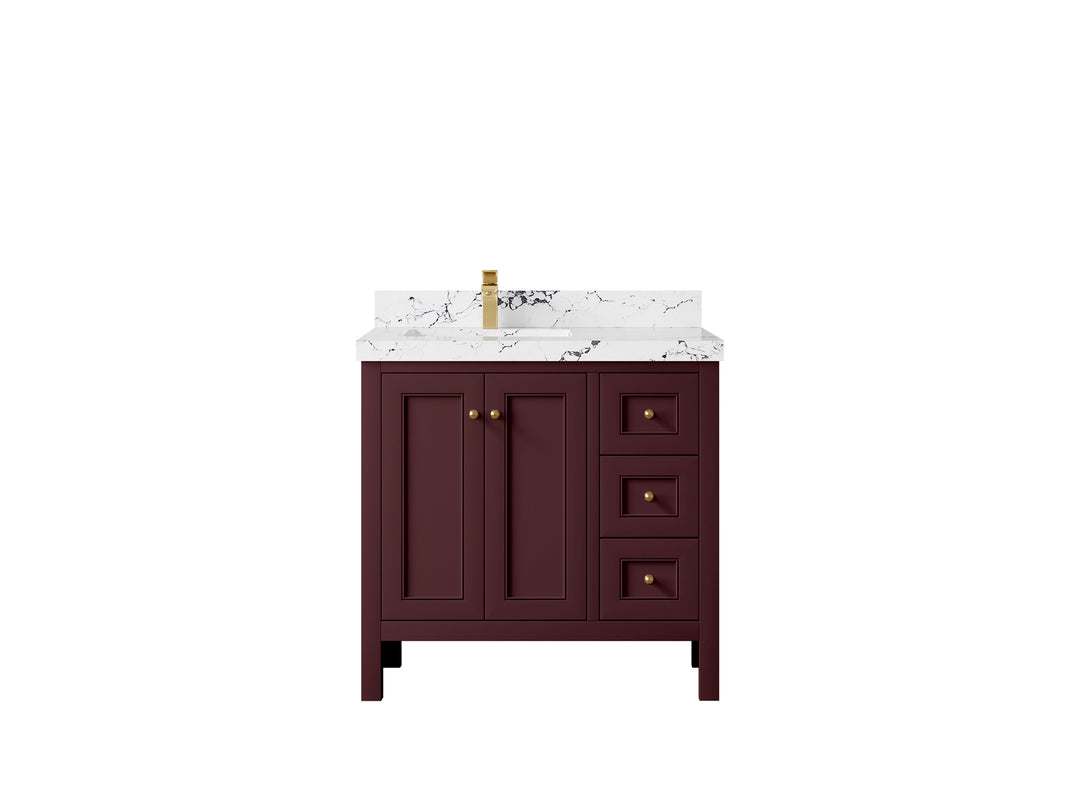 Nashville 36 in. W x 22 in. D Left Offset Sink Bathroom Vanity