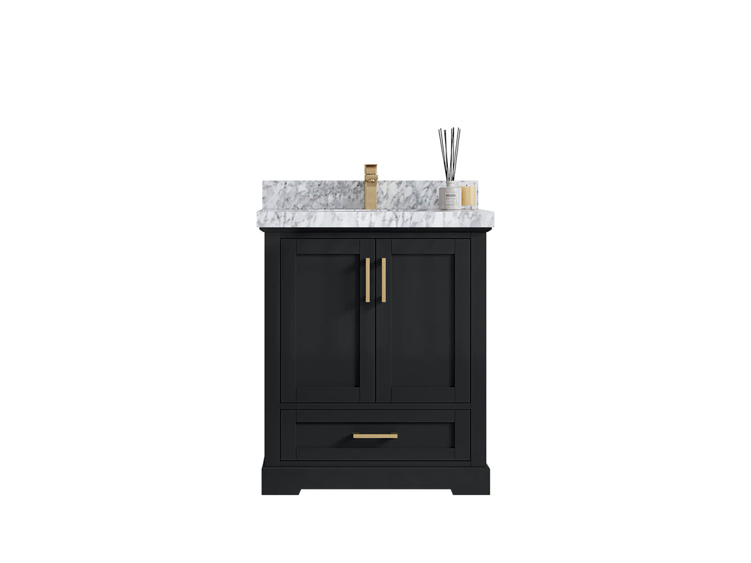 Boston 30 in. W x 22 in. D Single Sink Bathroom Vanity in Wrought Iron with Countertop - Clear View