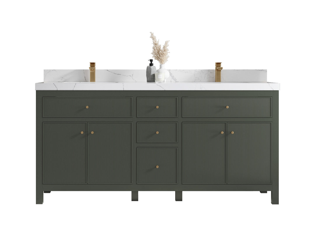 Sonoma 72 in W x 22 in D Free Standing Reeded Double Sink Bathroom Vanity