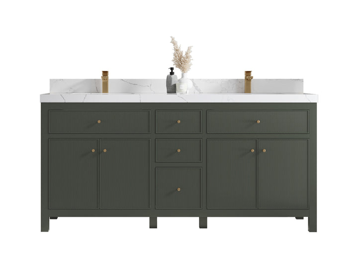 Sonoma 72 in W x 22 in D Free Standing Reeded Double Sink Bathroom Vanity - photo 1