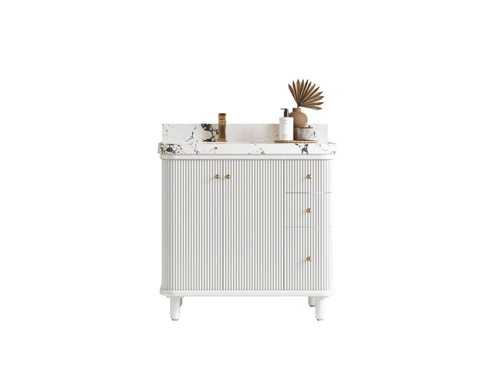 Miami 36 in. W x 22 in. D Left Offset Sink Bathroom Vanity - photo 1