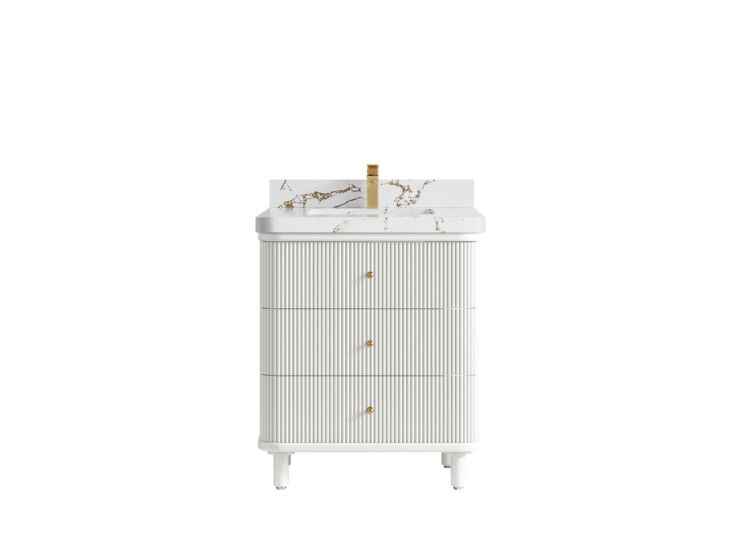 Miami 30 in. W x 22 in. D Single Sink Bathroom Vanity in Evergreen with Countertop - Clear View