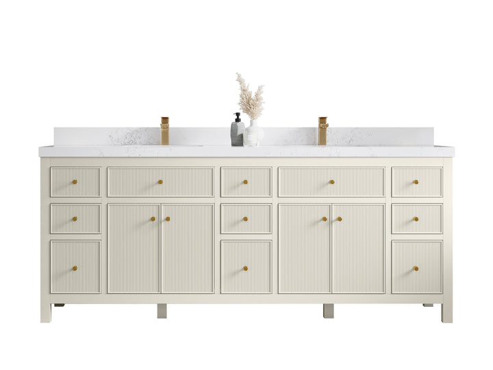 Sonoma 84 in W x 22 in D Free Standing Reeded Double Sink Bathroom Vanity - photo 1
