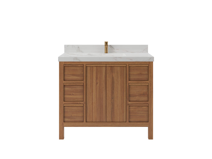 Elizabeth Teak Wood 42 in. W x 22 in. D Single Sink Bathroom Vanity - photo 1