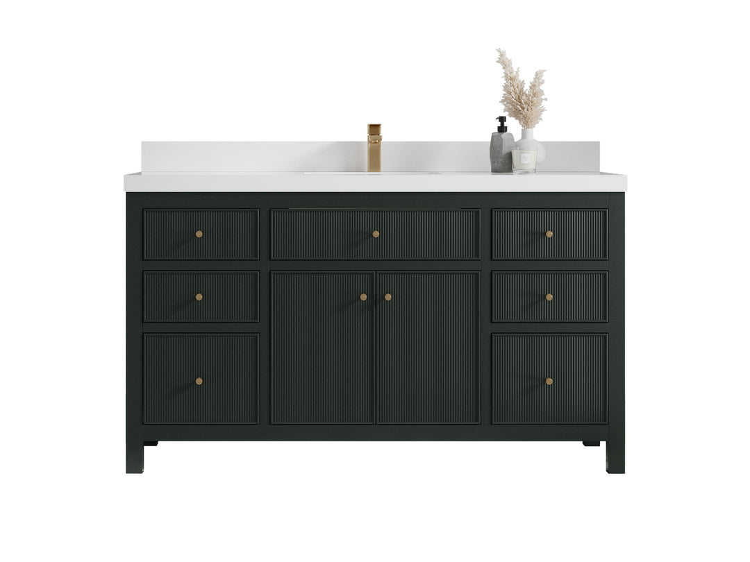 Sonoma 60 in W x 22 in D Free Standing Reeded Single Sink Bathroom Vanity