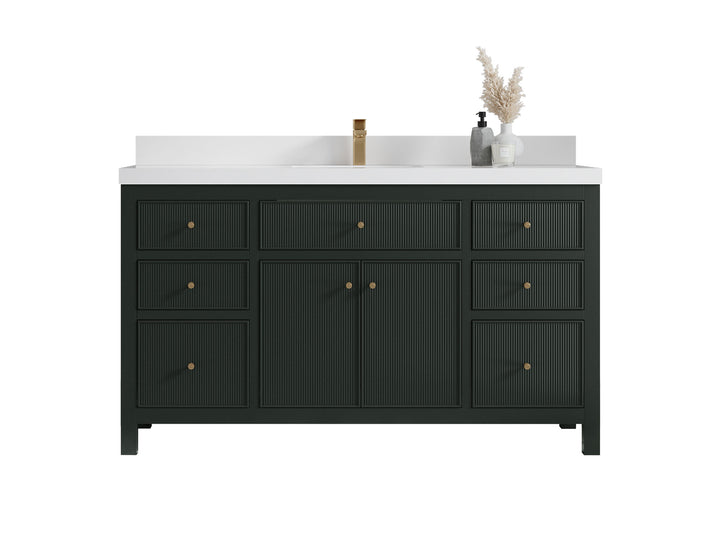 Sonoma 60 in W x 22 in D Free Standing Reeded Single Sink Bathroom Vanity - photo 1