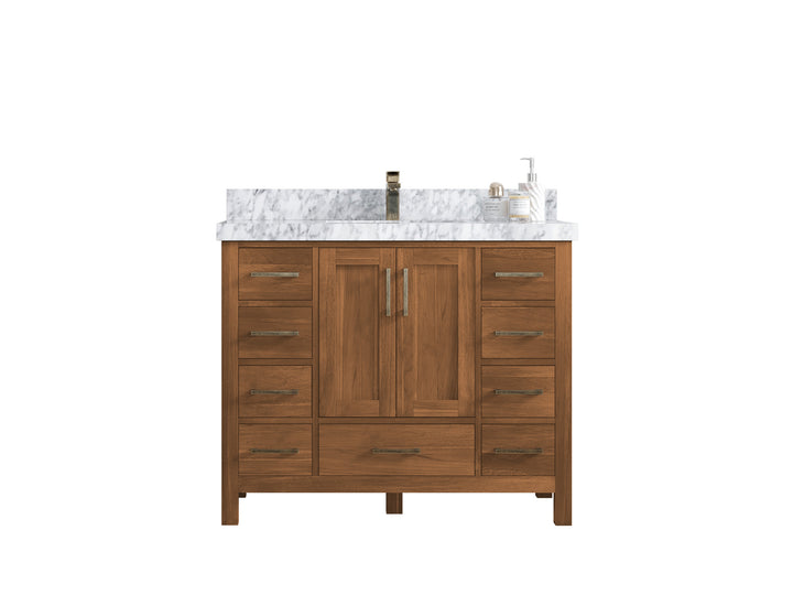 Malibu Teak Wood 42 in. W x 22 in. D Single Sink Bathroom Vanity - photo 1