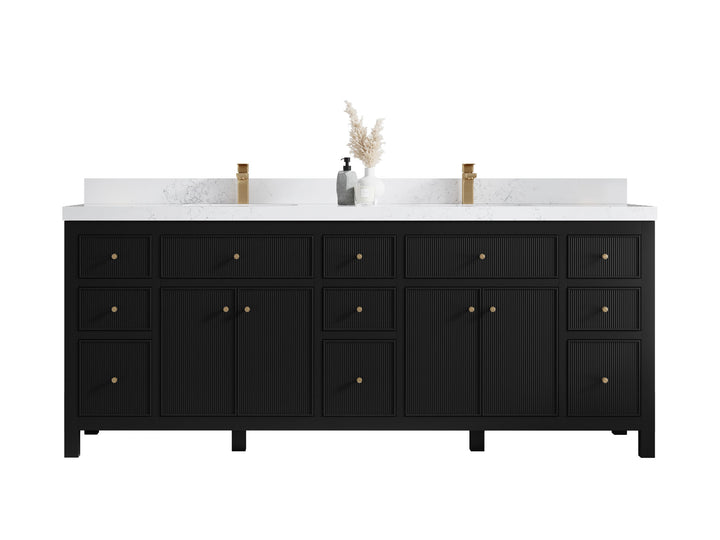 Sonoma 84 in W x 22 in D Free Standing Reeded Double Sink Bathroom Vanity - photo 1