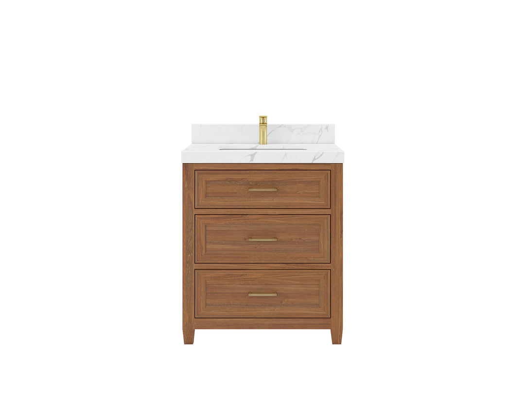 Santa Monica Teak Wood 30 in. W x 22 in. D Single Sink Bathroom Vanity