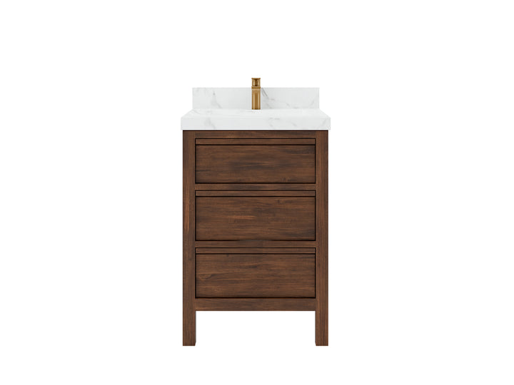 Elizabeth Teak Wood 24 in. W x 22 in. D Single Sink Bathroom Vanity - photo 1