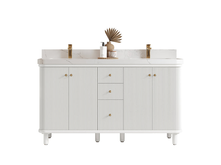 Miami 60 in. W x 22 in. D Double Sink Bathroom Vanity - photo 1