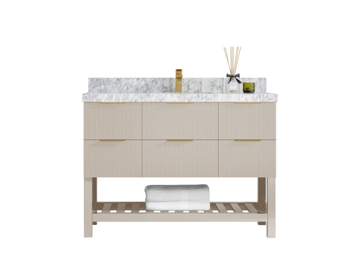 Catalina 48 in W x 22 in D Free Standing Reeded Single Sink Bathroom Vanity - photo 1