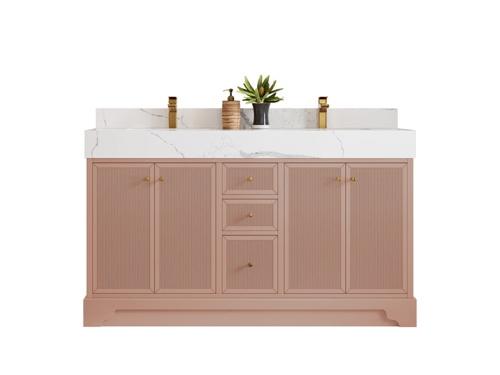 Manhattan 60 in. W x 22 in. D Double Sink Bathroom Vanity - photo 1