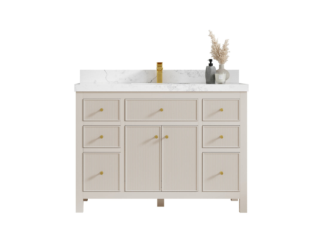 Sonoma 48 in. W x 22 in. D Single Sink Bathroom Vanity in Fine Grain with countertop