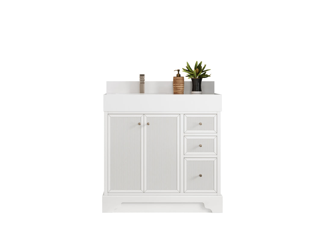 Manhattan 36 in. W x 22 in. D Left Offset Sink Bathroom Vanity