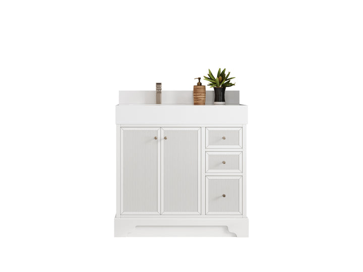 Manhattan 36 in. W x 22 in. D Left Offset Sink Bathroom Vanity - photo 1