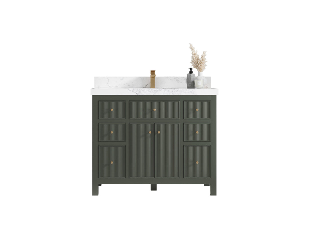 Sonoma 42 in. W x 22 in. D Single Sink Bathroom Vanity in Pewter Green with countertop