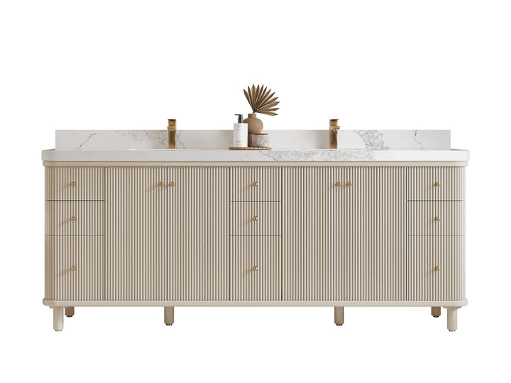 Miami 84 in. W x 22 in. D Double Sink Bathroom Vanity - photo 1
