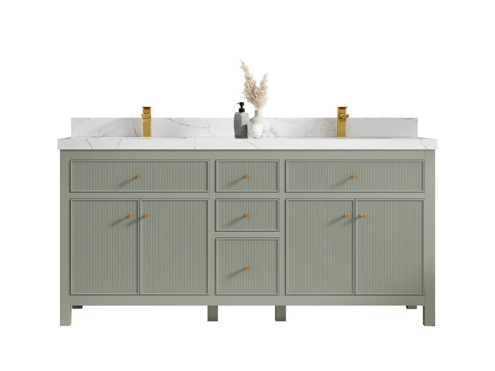 Sonoma 72 in W x 22 in D Free Standing Reeded Double Sink Bathroom Vanity - photo 1
