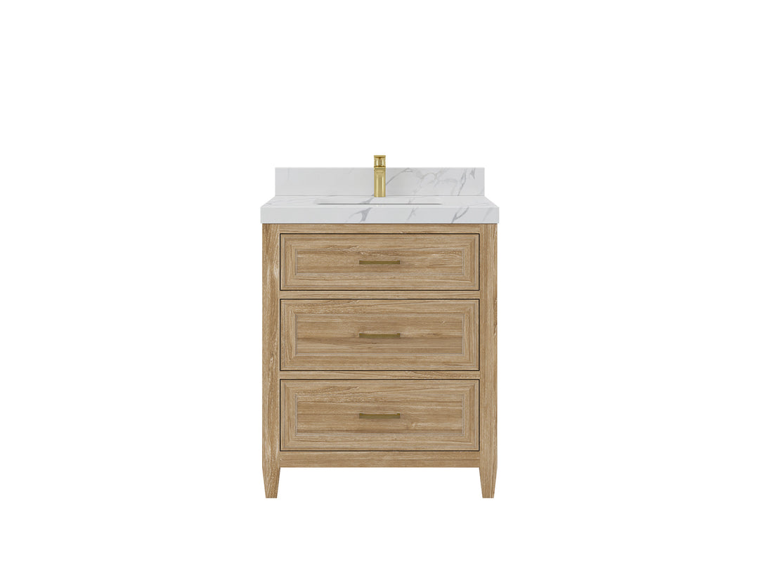 Santa Monica Teak Wood 30 in. W x 22 in. D Single Sink Bathroom Vanity