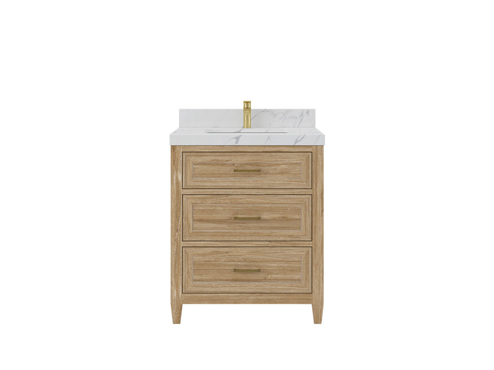 Santa Monica Teak Wood 30 in. W x 22 in. D Single Sink Bathroom Vanity - photo 1
