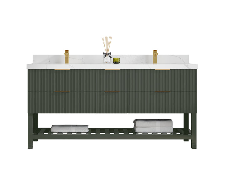 Catalina 72 in W x 22 in D Free Standing Reeded Double Sink Bathroom Vanity - photo 1