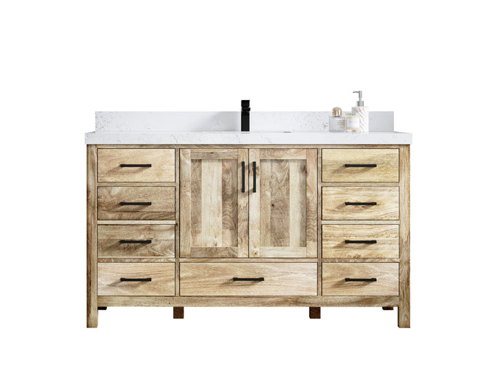Malibu Mango Wood 60 in. W x 22 in. D Single Sink Bathroom Vanity - photo 1