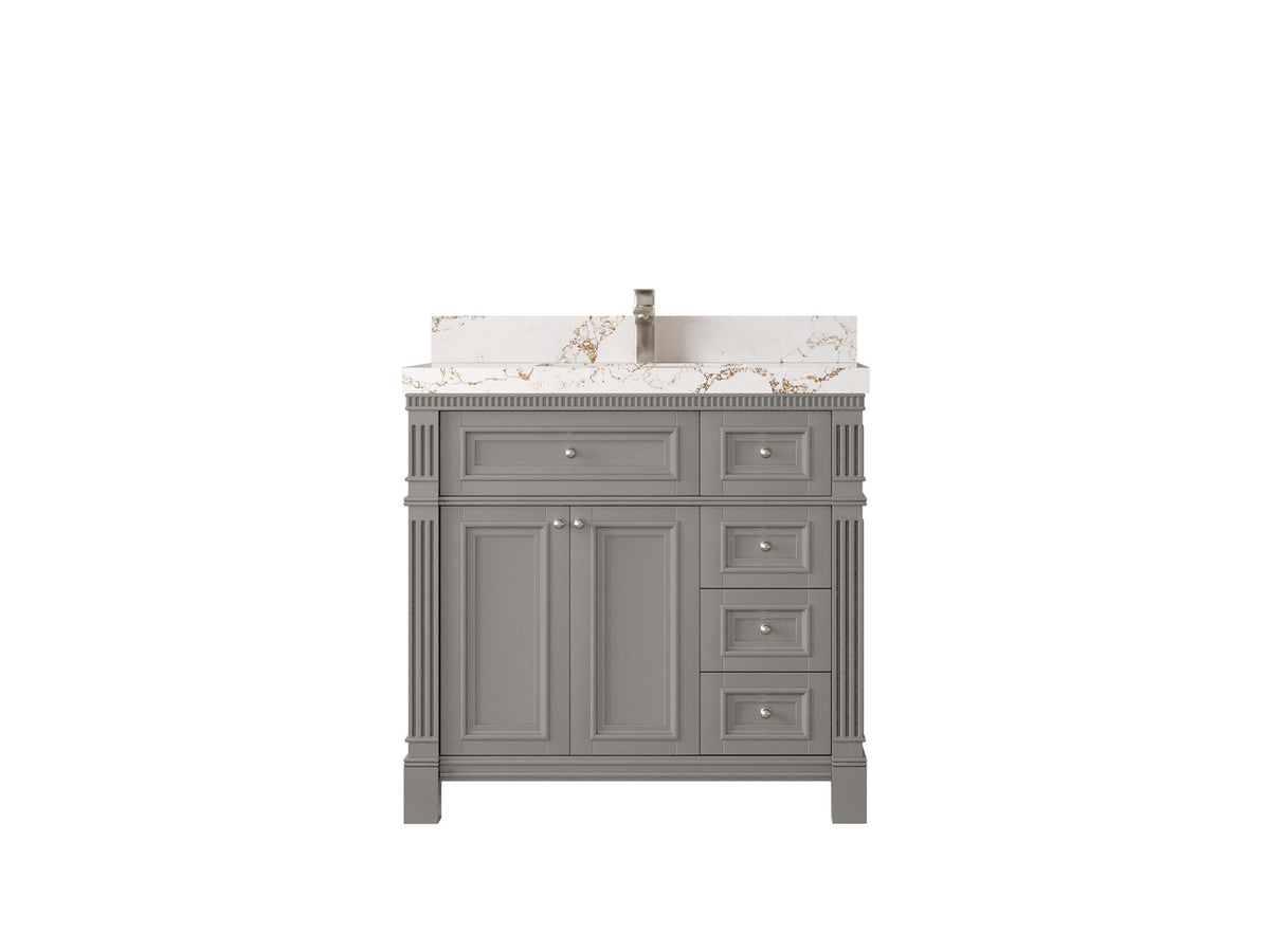 Paris 36 in. W x 22 in. D Bathroom Vanity with Center Sink