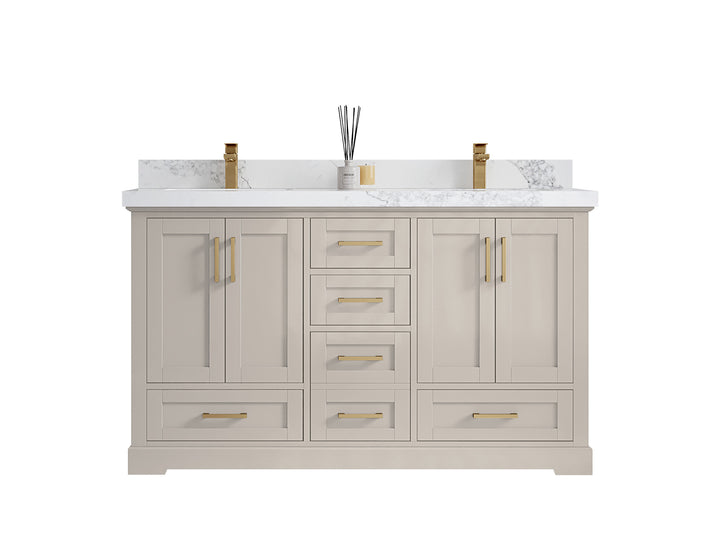 Boston 60 in. W x 22 in. D Double Sink Bathroom Vanity - photo 1